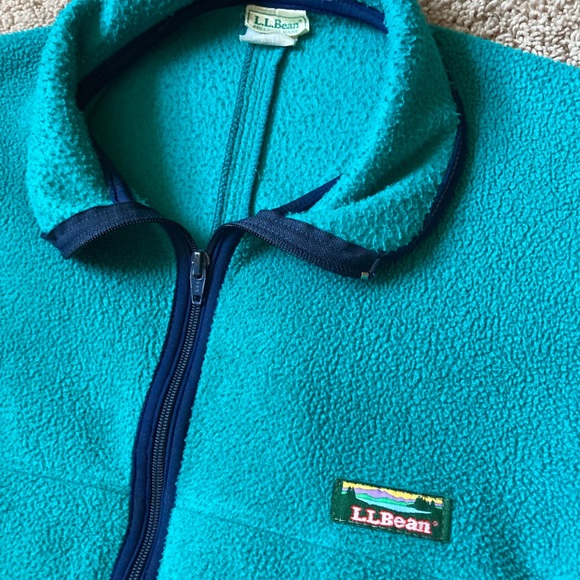 Vintage LL bean fleece jacket teal 90’s medium USA made full zip outdoors - Picture 2 of 5